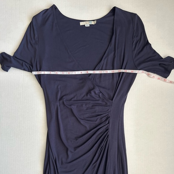 Boden Dress Women's Navy Blue Wrap Style V-Neck ½ Sleeve 10R - Picture 6 of 12